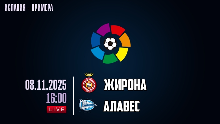 Жирона — Алавес, смотреть онлайн 8 ноября 2025