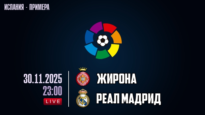 Жирона — Реал Мадрид, смотреть онлайн 30 ноября 2025