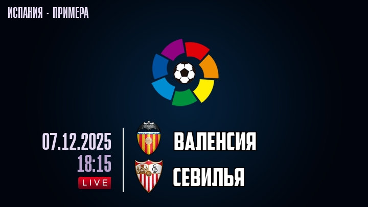 Валенсия — Севилья, смотреть онлайн 7 декабря 2025