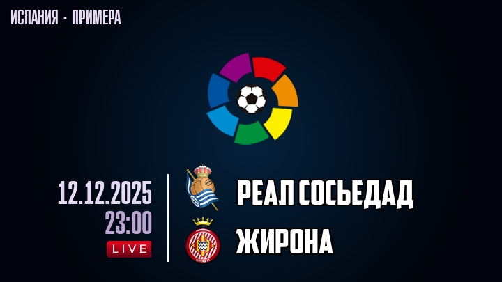 Реал Сосьедад — Жирона, смотреть онлайн 12 декабря 2025