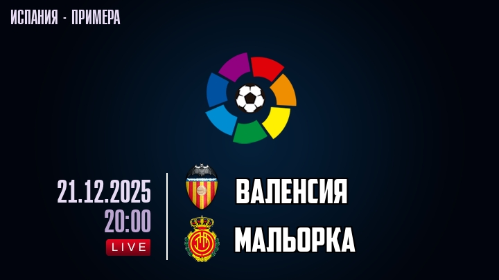 Валенсия — Мальорка, смотреть онлайн 21 декабря 2025