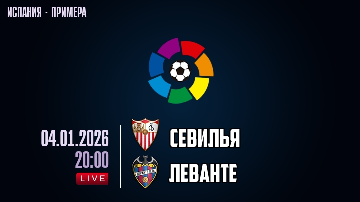 Севилья — Леванте, смотреть онлайн 4 января 2026