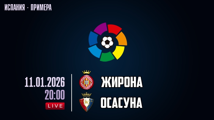 Жирона — Осасуна, смотреть онлайн 11 января 2026