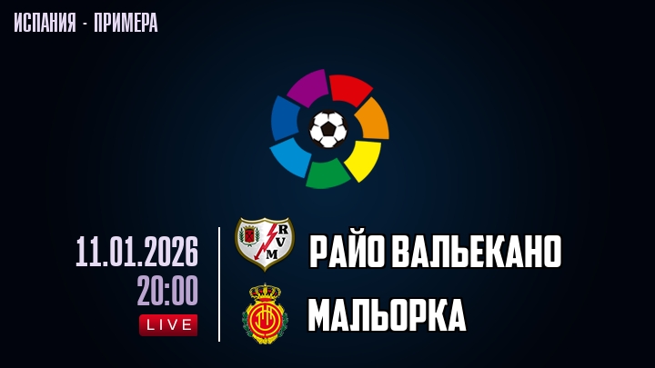 Райо Вальекано — Мальорка, смотреть онлайн 11 января 2026