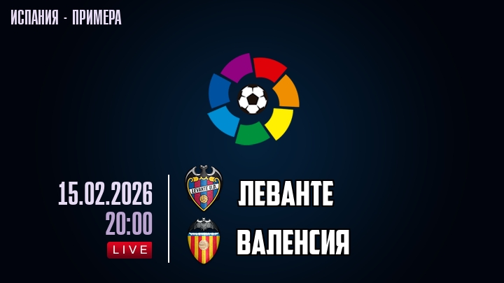 Леванте — Валенсия, смотреть онлайн 15 февраля 2026