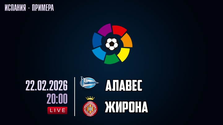 Алавес — Жирона, смотреть онлайн 22 февраля 2026