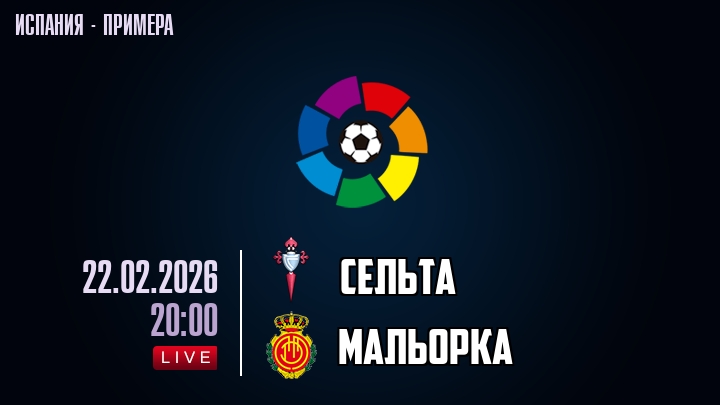 Сельта — Мальорка, смотреть онлайн 22 февраля 2026