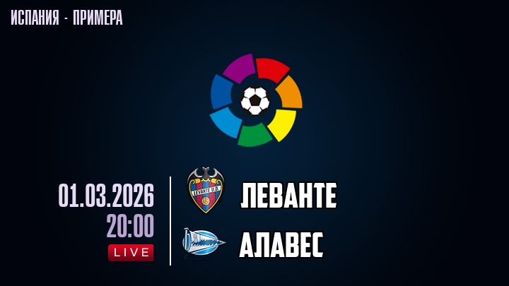 Леванте — Алавес, смотреть онлайн 1 марта 2026