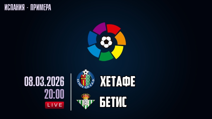 Хетафе — Бетис, смотреть онлайн 8 марта 2026
