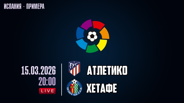 Атлетико — Хетафе, смотреть онлайн 15 марта 2026