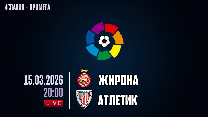 Жирона — Атлетик, смотреть онлайн 15 марта 2026
