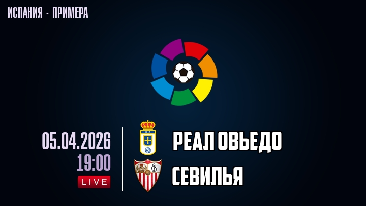 Реал Овьедо — Севилья, смотреть онлайн 5 апреля 2026