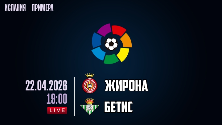 Жирона — Бетис, смотреть онлайн 22 апреля 2026