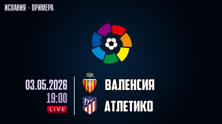Валенсия — Атлетико, смотреть онлайн 3 мая 2026