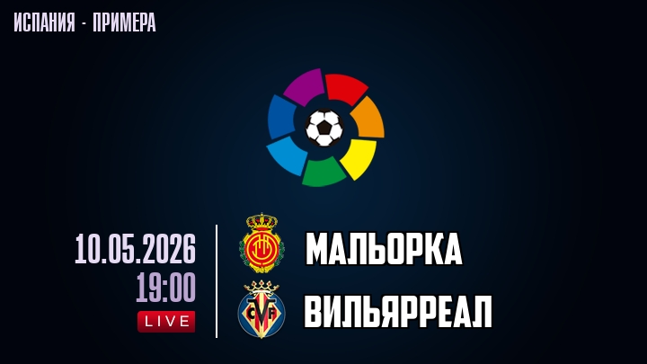 Мальорка — Вильярреал, смотреть онлайн 10 мая 2026