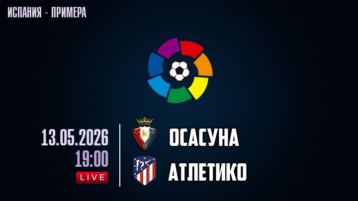Осасуна — Атлетико, смотреть онлайн 13 мая 2026