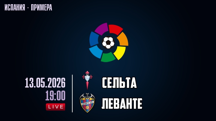 Сельта — Леванте, смотреть онлайн 13 мая 2026
