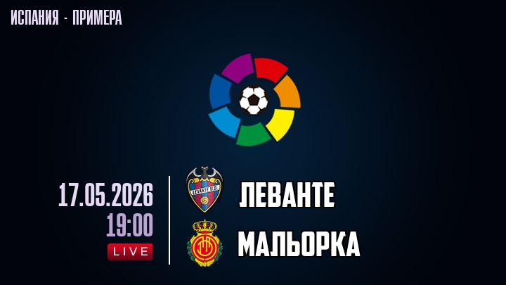 Леванте — Мальорка, смотреть онлайн 17 мая 2026