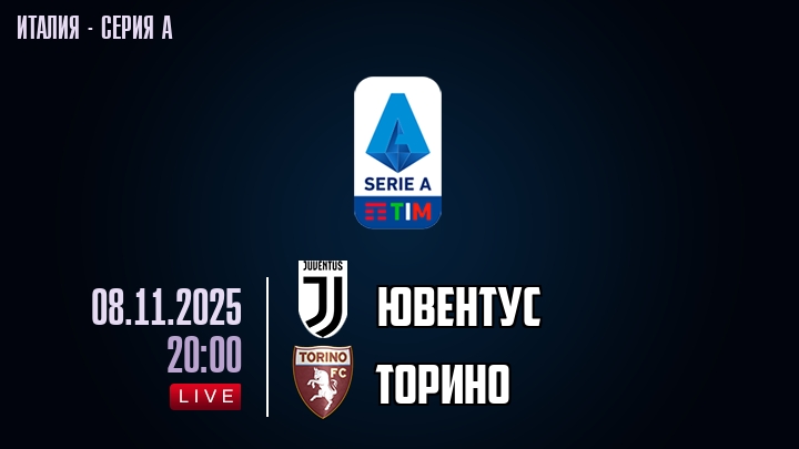 Ювентус — Торино, смотреть онлайн 8 ноября 2025