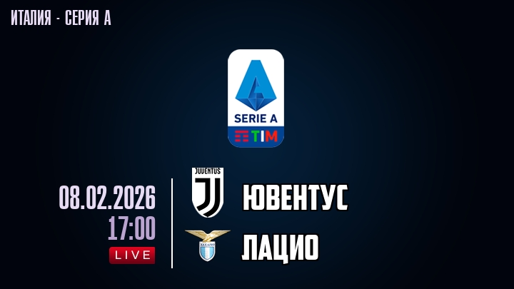 Ювентус — Лацио, смотреть онлайн 8 февраля 2026
