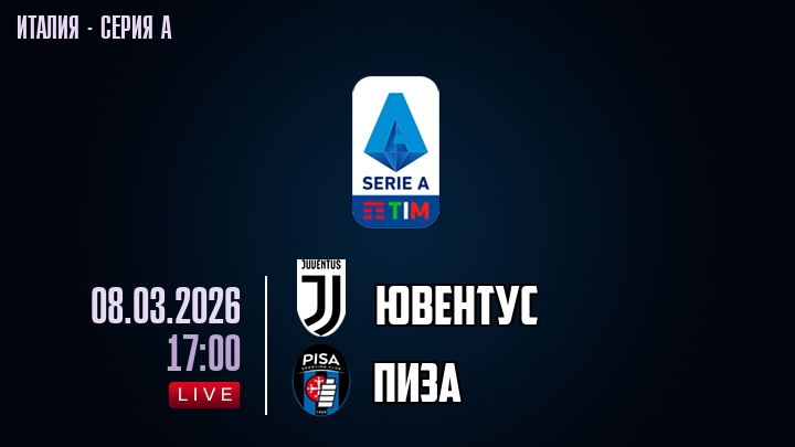 Ювентус — Пиза, смотреть онлайн 8 марта 2026