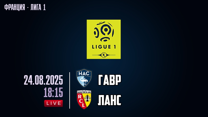 Гавр — Ланс, смотреть онлайн 24 августа 2025