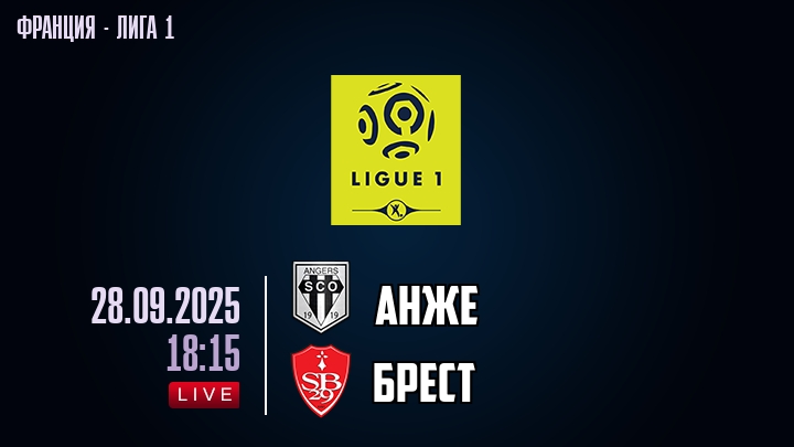 Анже — Брест, смотреть онлайн 28 сентября 2025