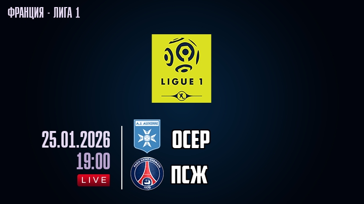 Осер — ПСЖ, смотреть онлайн 25 января 2026