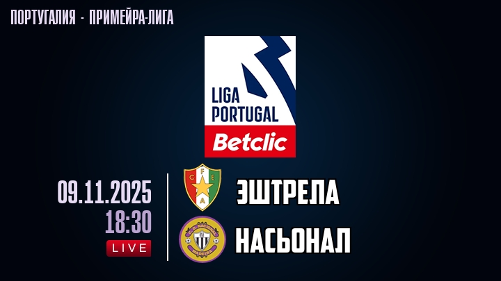 Эштрела — Насьонал, смотреть онлайн 9 ноября 2025