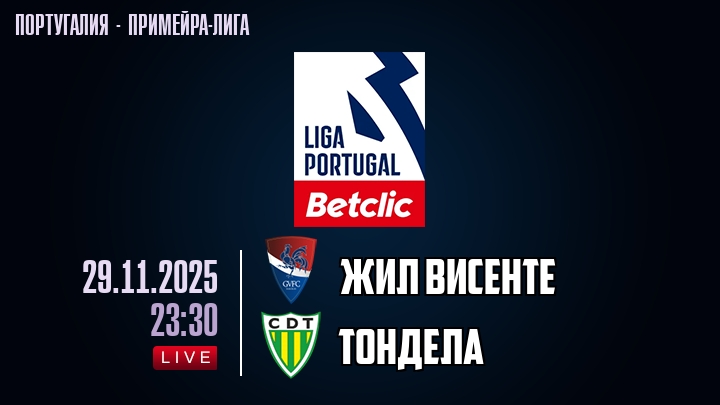 Жил Висенте — Тондела, смотреть онлайн 29 ноября 2025