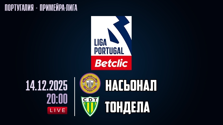 Насьонал — Тондела, смотреть онлайн 14 декабря 2025
