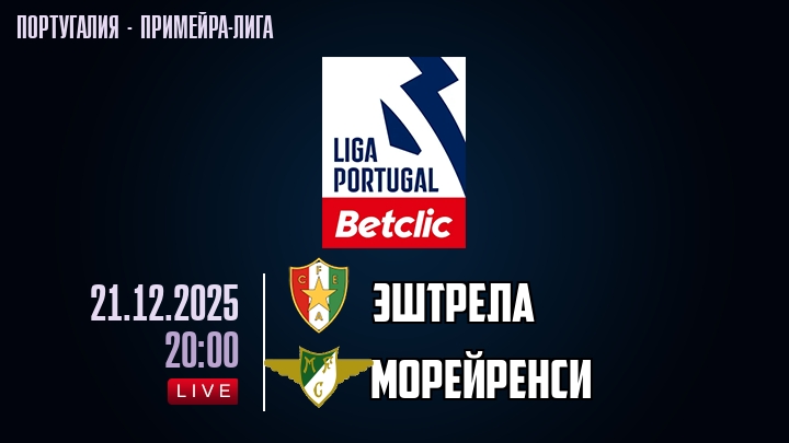 Эштрела — Морейренси, смотреть онлайн 21 декабря 2025