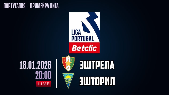 Эштрела — Эшторил, смотреть онлайн 18 января 2026