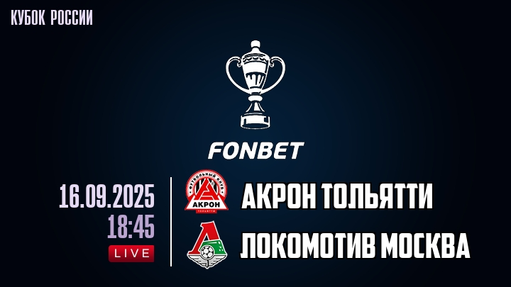 Акрон Тольятти — Локомотив Москва, смотреть онлайн 16 сентября 2025