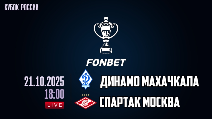 Динамо Махачкала — Спартак Москва, смотреть онлайн 21 октября 2025