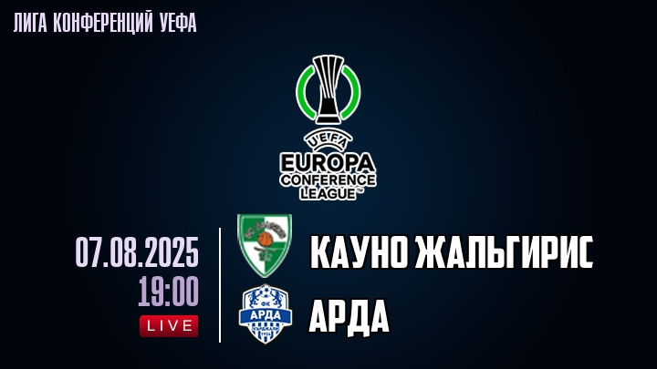 Кауно Жальгирис — Арда, смотреть онлайн 7 августа 2025