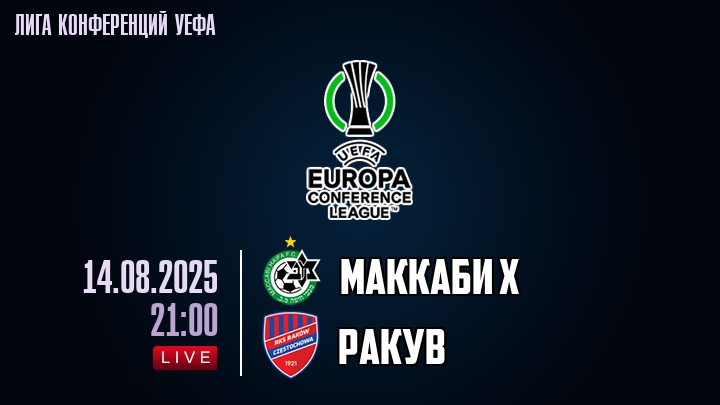 Маккаби Х — Ракув, смотреть онлайн 14 августа 2025