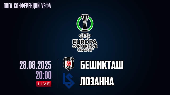 Бешикташ — Лозанна, смотреть онлайн 28 августа 2025
