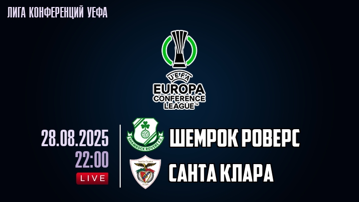 Шемрок Роверс — Санта Клара, смотреть онлайн 28 августа 2025