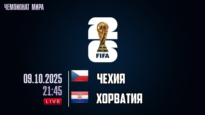 Чехия — Хорватия, смотреть онлайн 9 октября 2025