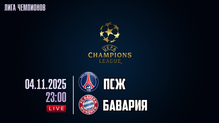 ПСЖ — Бавария, прогноз матча от 4 ноября 2025