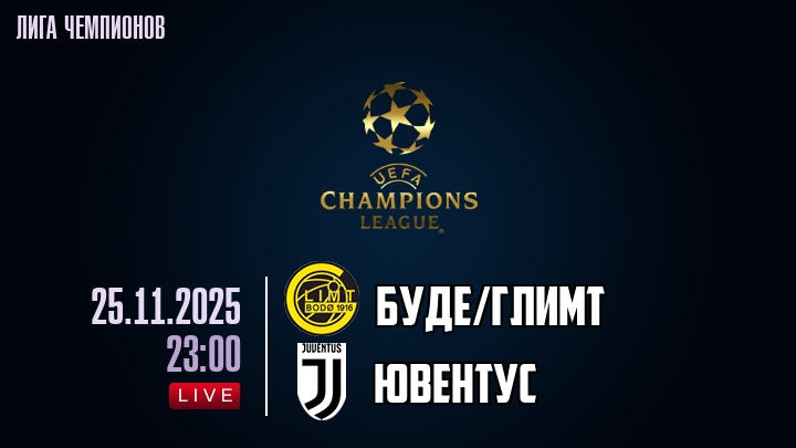 Буде/Глимт — Ювентус, смотреть онлайн 25 ноября 2025