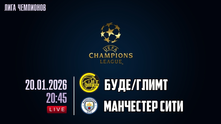 Буде/Глимт — Манчестер Сити, смотреть онлайн 20 января 2026