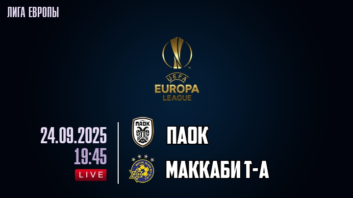 ПАОК — Маккаби Т-А, прогноз матча от 24 сентября 2025
