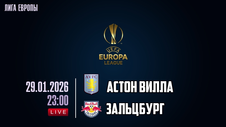 Астон Вилла — Зальцбург, смотреть онлайн 29 января 2026