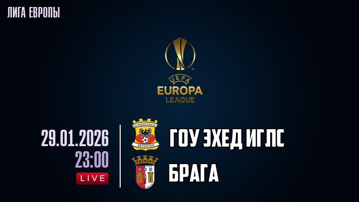 Гоу Эхед Иглс — Брага, смотреть онлайн 29 января 2026