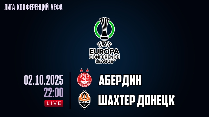 Абердин — Шахтер Донецк, прогноз матча от 2 октября 2025