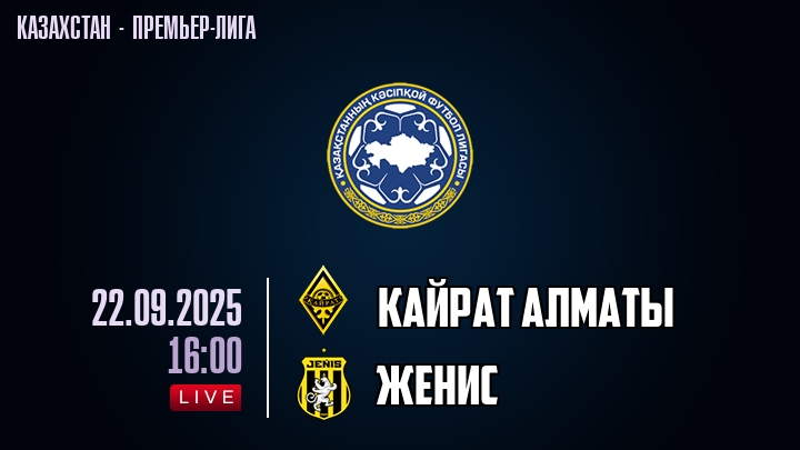 Кайрат Алматы — Женис, смотреть онлайн 22 сентября 2025