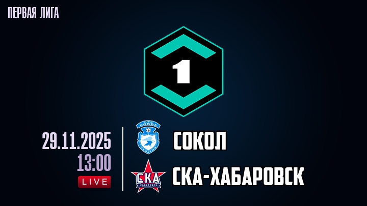 Сокол — СКА-Хабаровск, смотреть онлайн 29 ноября 2025