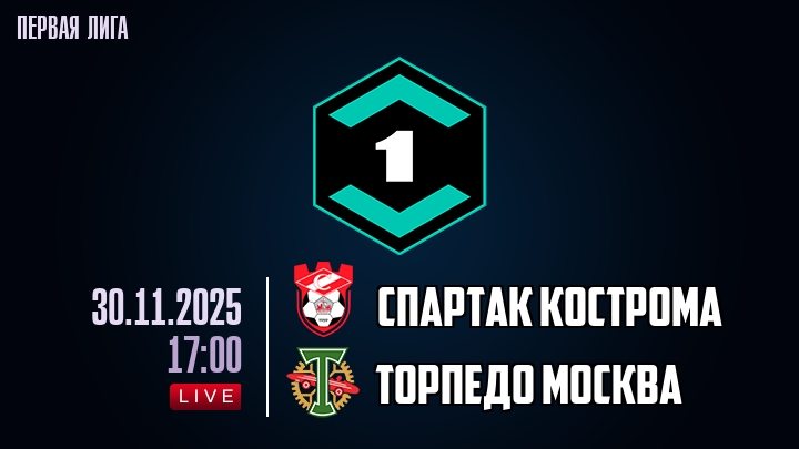 Спартак Кострома — Торпедо Москва, прогноз матча от 30 ноября 2025